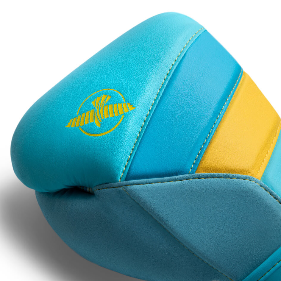 Hayabusa T3 Boxing Gloves Blue Yellow photo