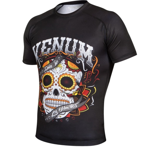 Рашгард Venum Santa Muerte 2.0 Rashguard Short Sleeves Black цена