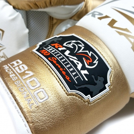 Боксерские перчатки Rival RS100 Professional Sparring Gloves White Gold, Фото № 2