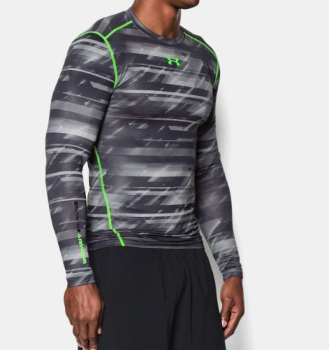 Компресійна футболка Under Armour ColdGear® Armour Printed Compression Stealth Gray ціна