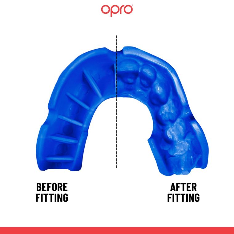 Opro Self-fit GEN5 Silver Red Dark Blue mouth guard photo