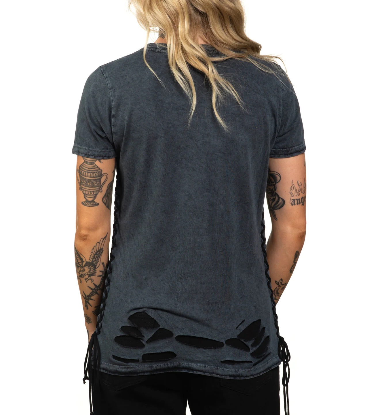 Жіноча футболка Affliction Secret Garden Charcoal Black Lava Tint купити