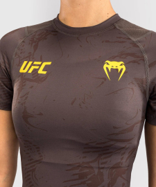 Жіночий рашгард UFC Venum FIGHT WEEK 4.0 Womens Short Sleeve Rashguards Dark Brown ціна