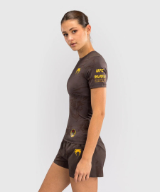 Жіночий рашгард UFC Venum FIGHT WEEK 4.0 Womens Short Sleeve Rashguards Dark Brown купити