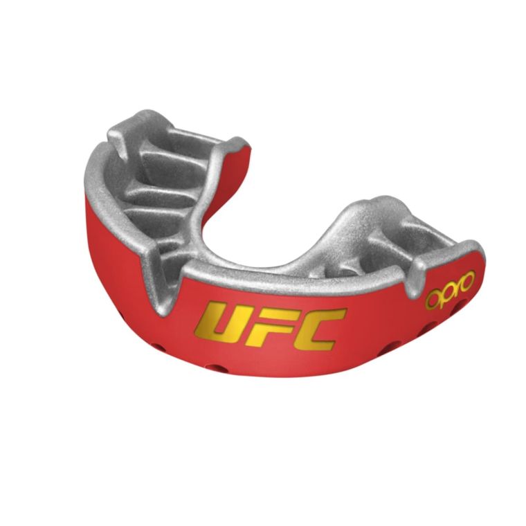 Дитяча капа OPRO Self-fit UFC GEN2 Gold Youth Red Silver