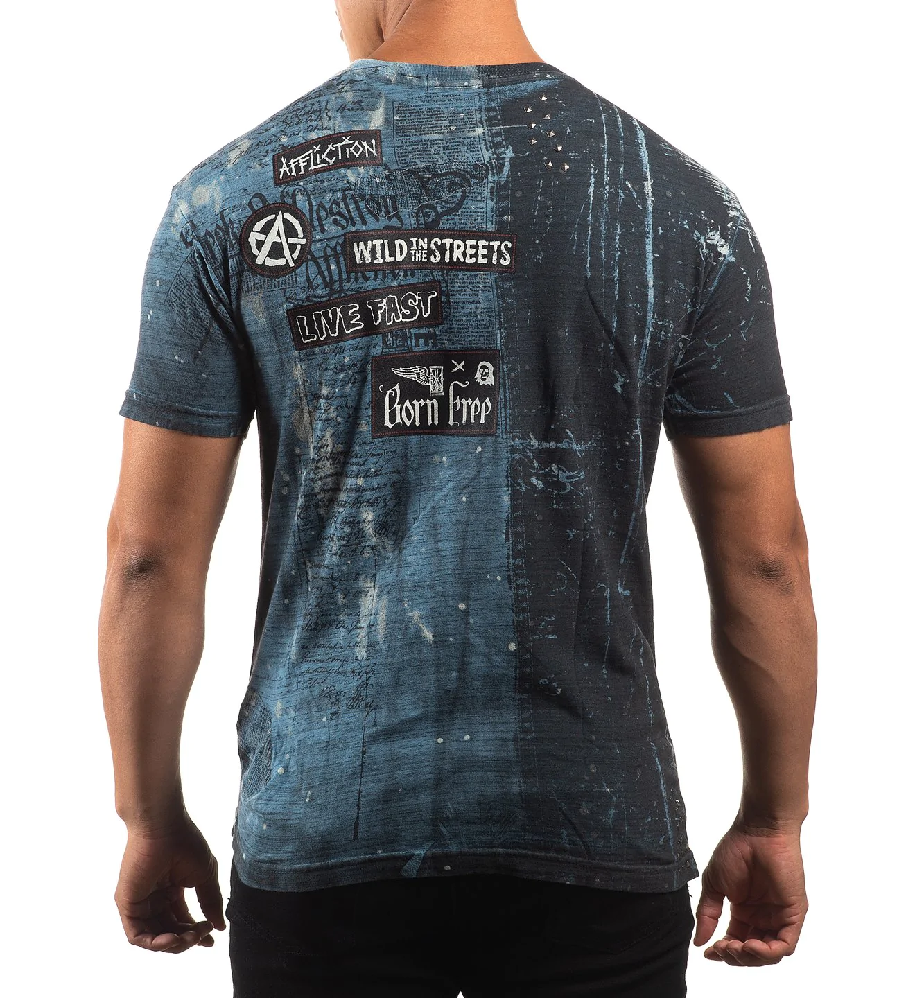 Affliction Brixton Metal Aegean Blue T-shirt buy
