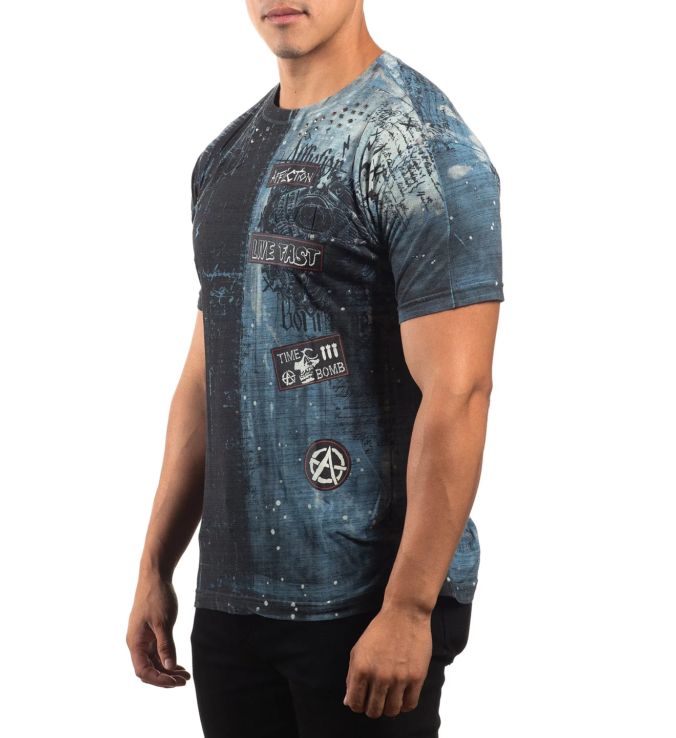 Affliction Brixton Metal Aegean Blue T-shirt price