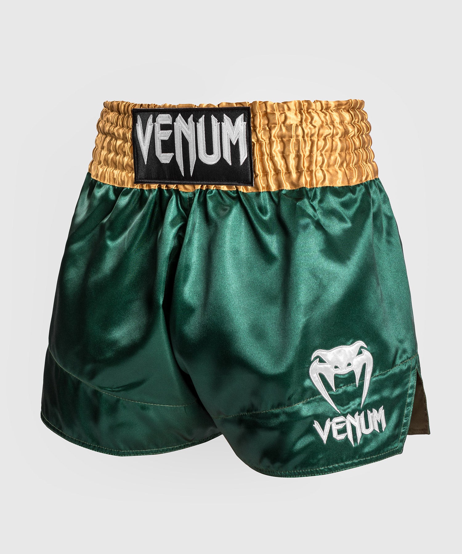 Шорти для тайського боксу Venum Muay Thaï Short Classic Green Gold White ціна