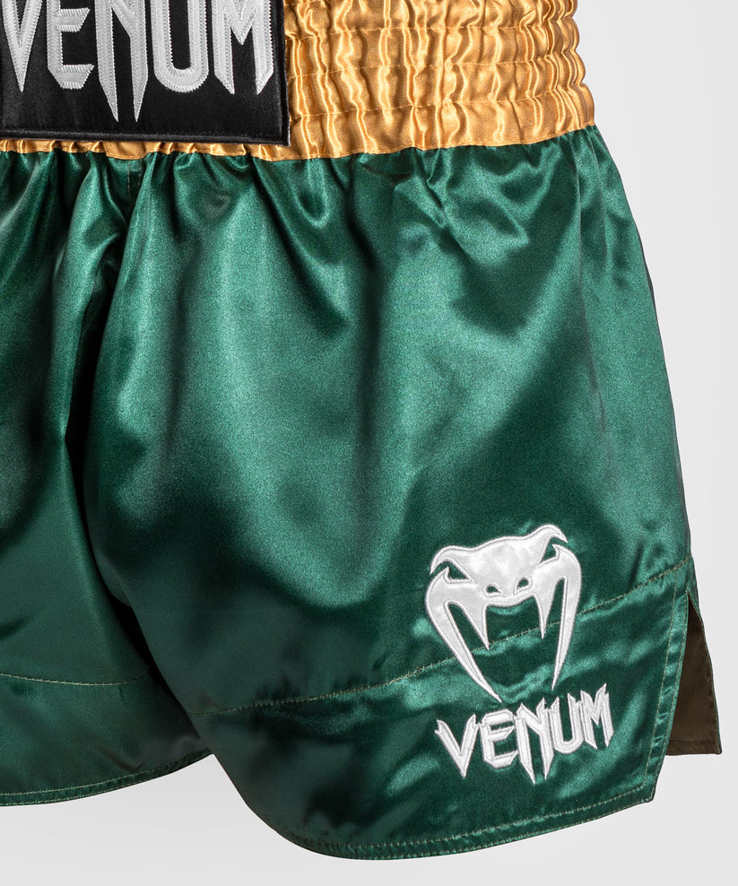 Шорти для тайського боксу Venum Muay Thaï Short Classic Green Gold White оригінал