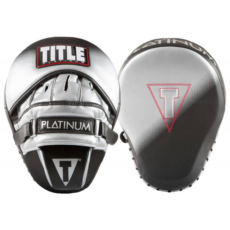 Title Boxing Platinum Proclaim Power Contoured Leather Punch Mitts black/silver for sale online 