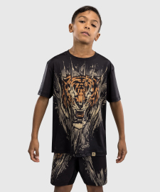 Детская футболка Venum Tiger Kids Dry Tech T-Shirt Black Neon Orange