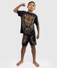 Детская футболка Venum Tiger Kids Dry Tech T-Shirt Black Neon Orange оригинал