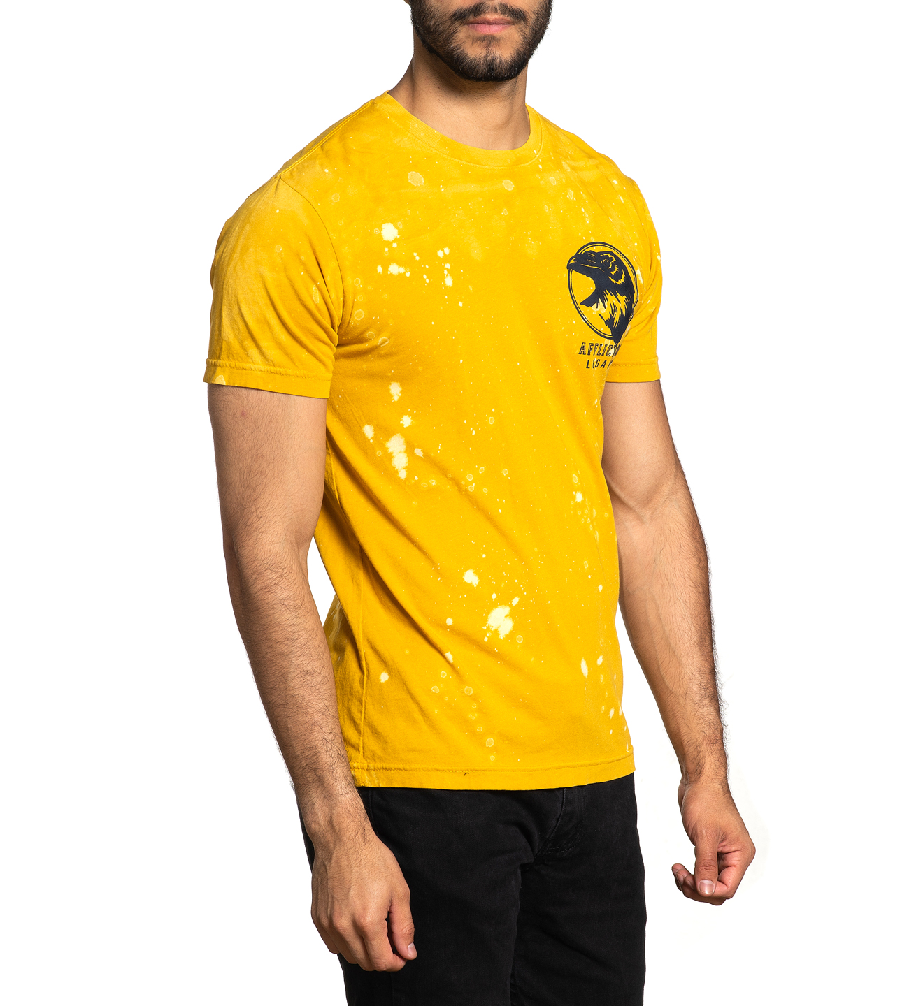 Affliction Blackbird A24542 Gold Constitution T-shirt photo