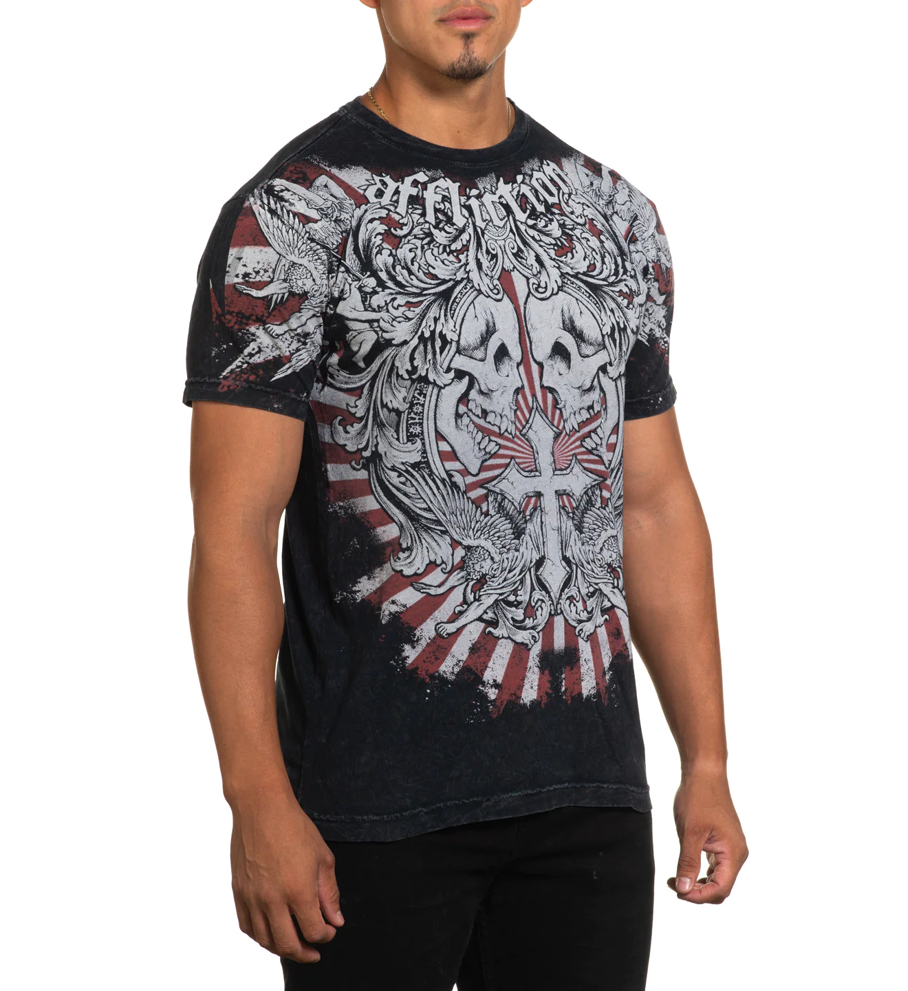 Affliction Lucky Tee Black Lava Wash T-shirt price