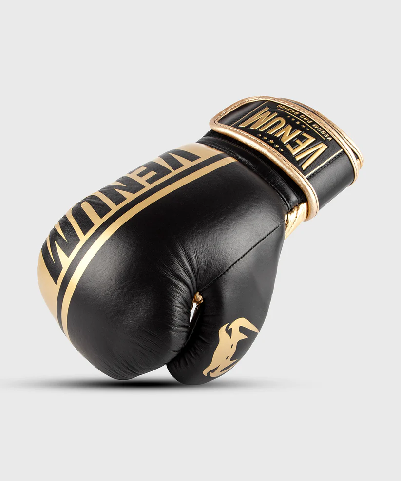 Боксерські рукавиці Venum Shield Pro Boxing Gloves Velcro Black Gold ціна