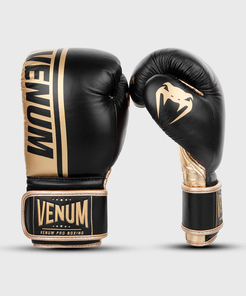 Боксерські рукавиці Venum Shield Pro Boxing Gloves Velcro Black Gold купити