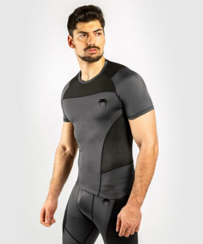 Venum G-Fit Rashguard Short Sleeves Grey Black buy