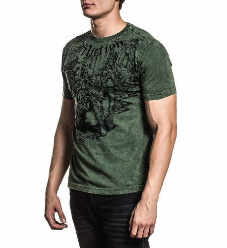 Футболка Affliction Battlefield SS Tee Military Green Lava Wash ціна