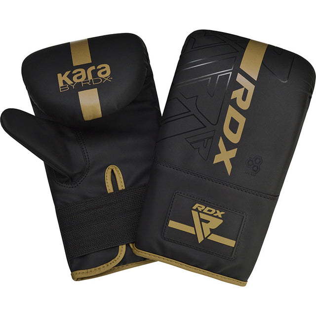 Снарядні рукавиці RDX F6 Kara Boxing Bag Gloves Black Gold фото