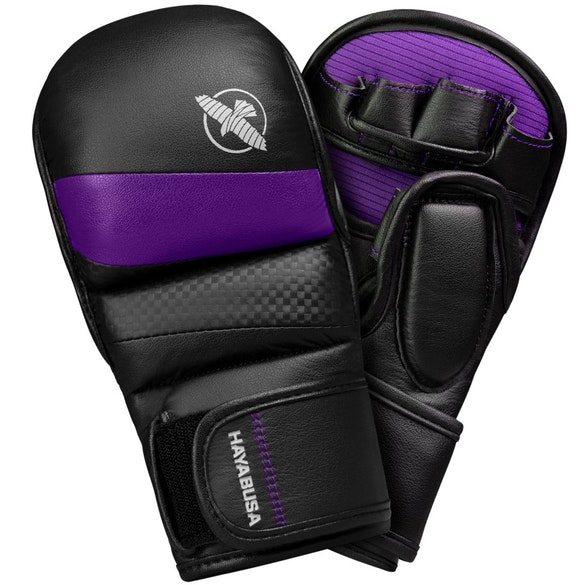 Гибридные перчатки для MMA Hayabusa T3 7oz Hybrid Gloves - Black Purple