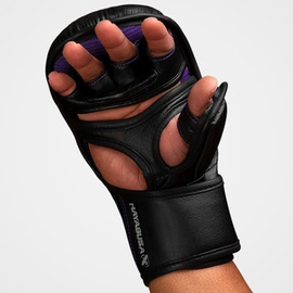Гибридные перчатки для MMA Hayabusa T3 7oz Hybrid Gloves - Black Purple, Фото № 7