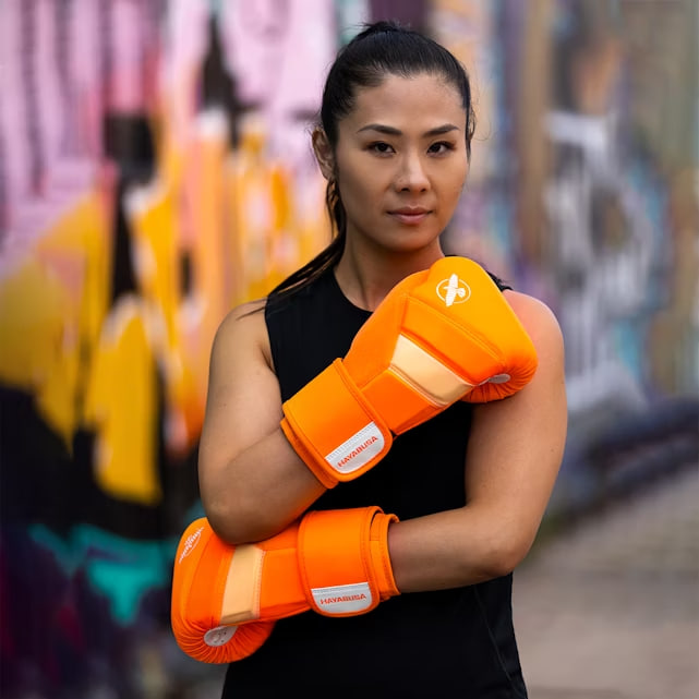 Hayabusa T3 Neon Boxing Gloves Orange photo