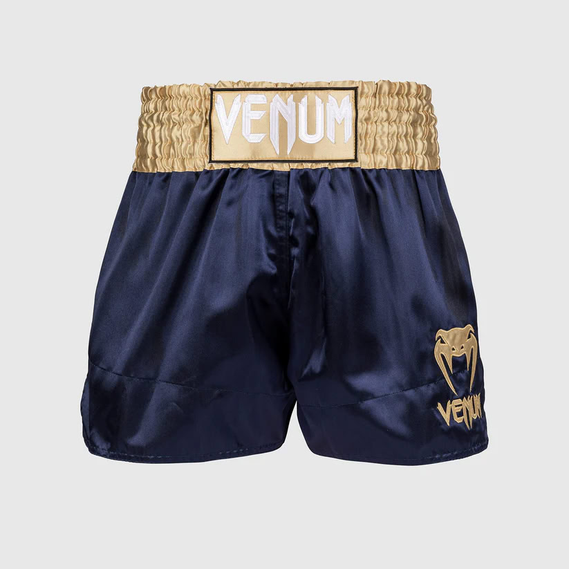 Тайські шорти Venum Classic Muay Thai Shorts Navy Blue Gold