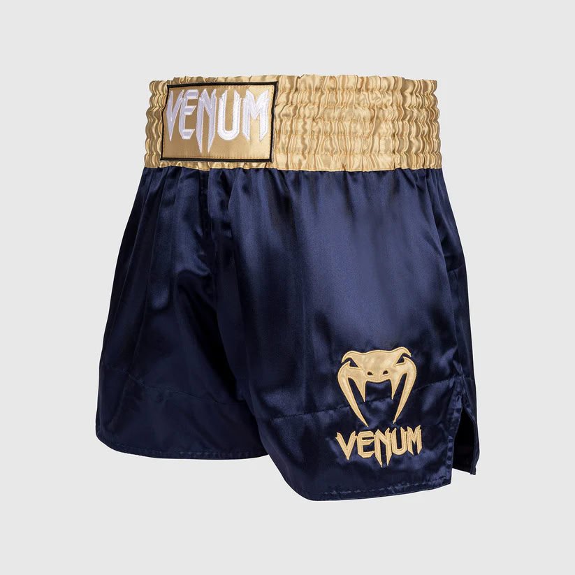 Тайські шорти Venum Classic Muay Thai Shorts Navy Blue Gold купити