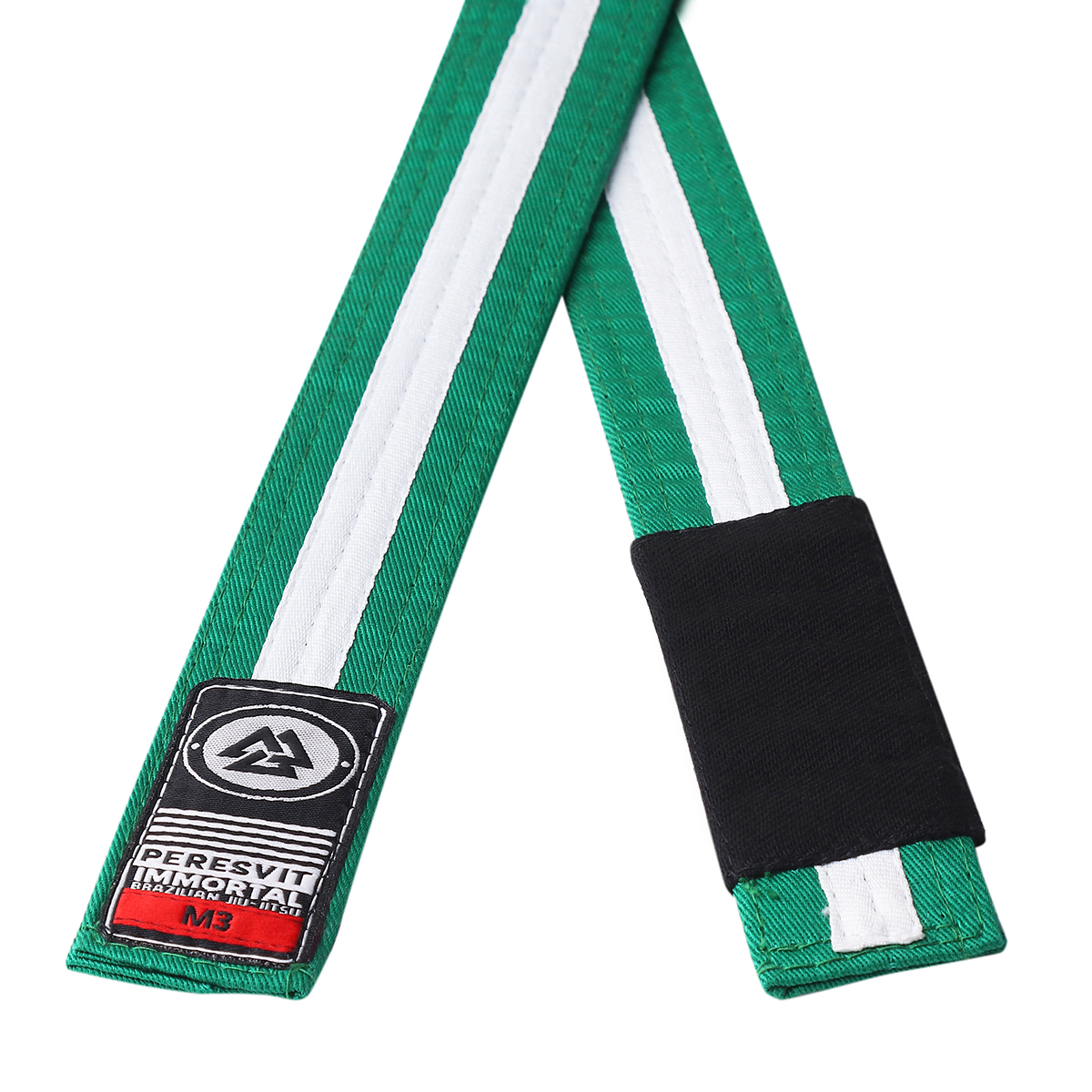 Childrens kimono belt Peresvit BJJ Belt Kids Green White Stripe buy