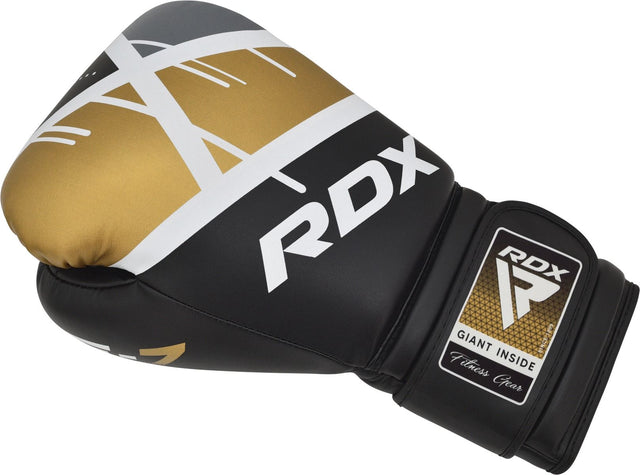 Боксерські рукавиці RDX F7 Ego Boxing Gloves Black Golden ціна