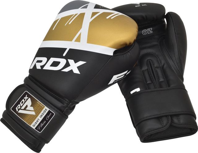 Боксерські рукавиці RDX F7 Ego Boxing Gloves Black Golden купити