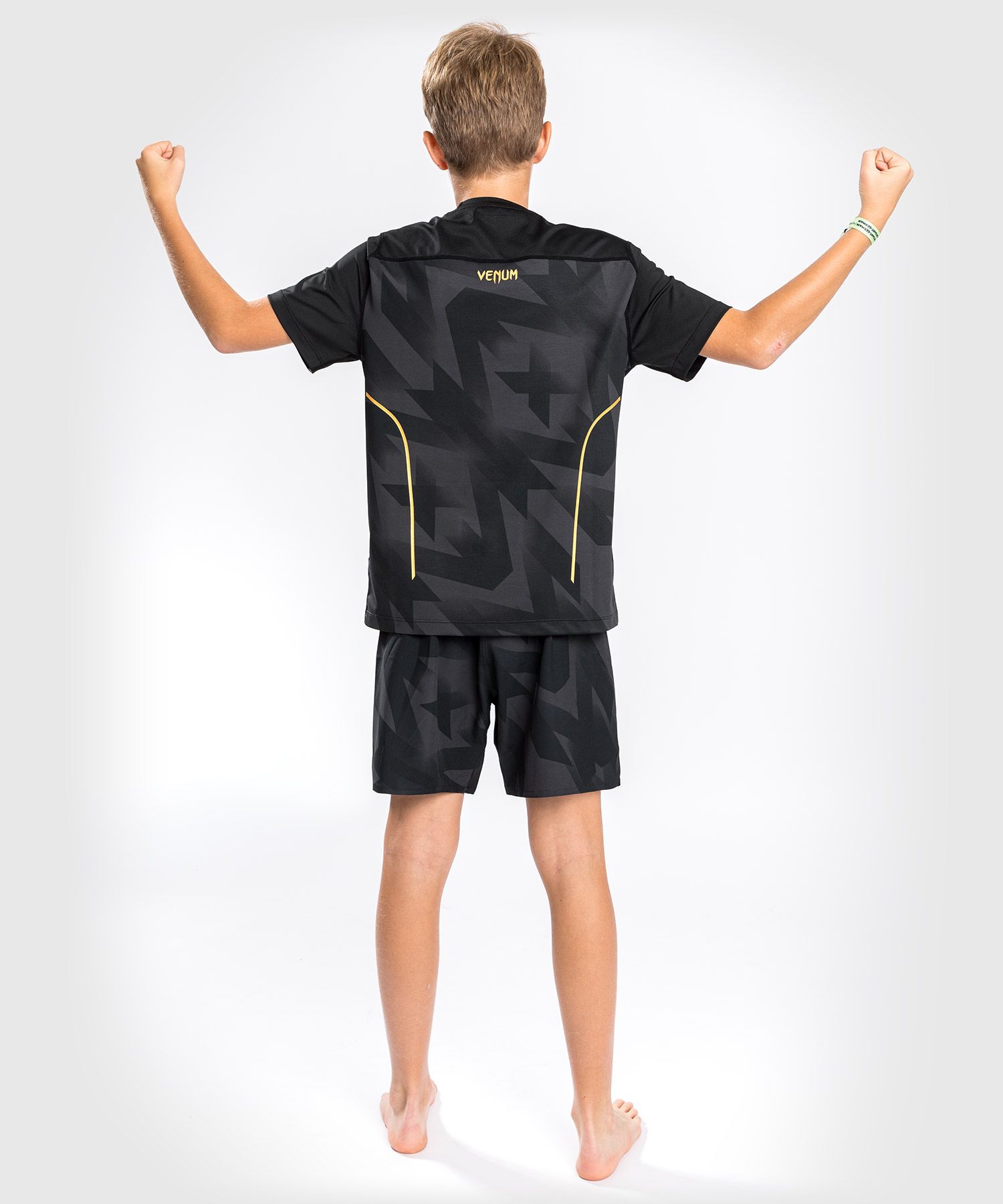 Детская тренировочная футболка Venum Razor Dry Tech T-Shirt For Kids Black Gold купить