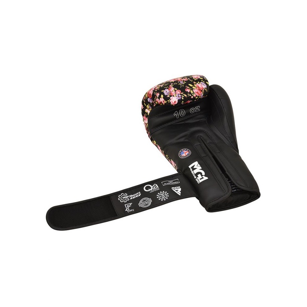 Жіночі боксерські рукавиці RDX FL5 Floral Boxing Gloves Black фото