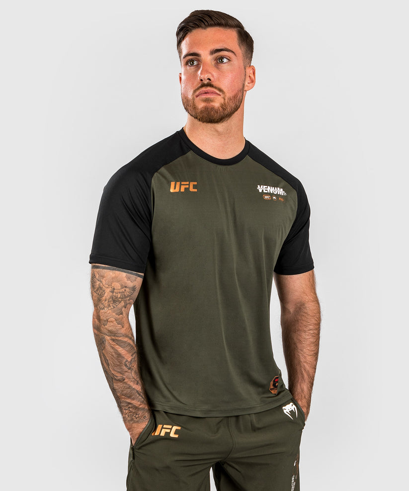 Venum UFC AdrenalineFight Week Mens Dry-tech T-shirt Khaki Bronze price