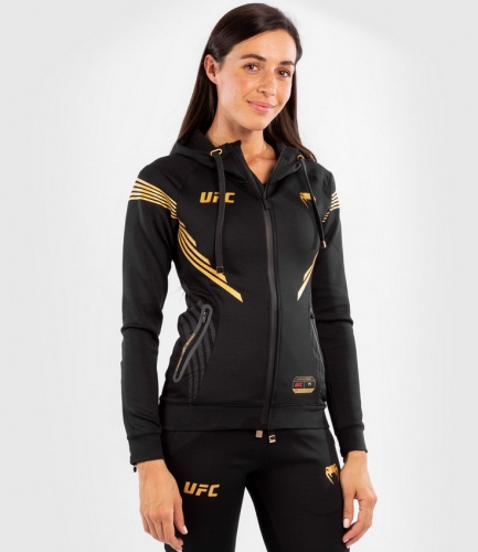 Женская толстовка Venum Authentic UFC FightNight Black Gold фото