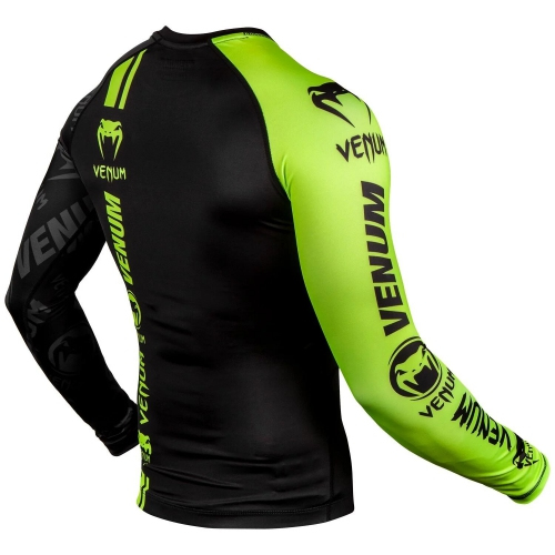 Рашгард Venum Logos Rashguard Long Sleeves Black Neo Yellow ціна