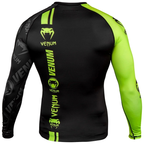 Рашгард Venum Logos Rashguard Long Sleeves Black Neo Yellow фото