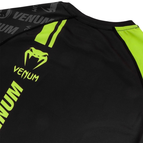Рашгард Venum Logos Rashguard Long Sleeves Black Neo Yellow де купити