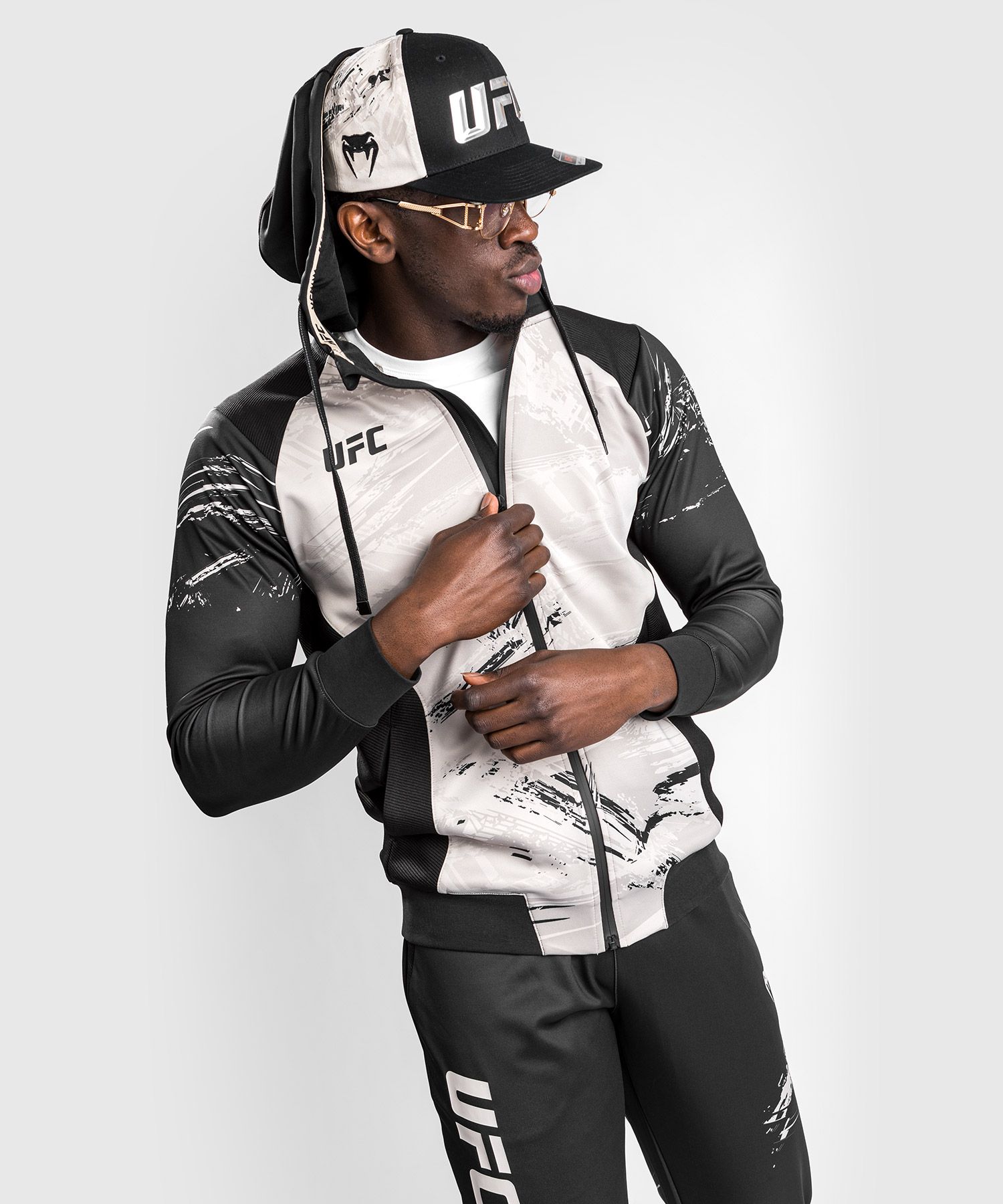 Venum UFC Authentic Fight Week Mens 2.0 Zipped Hoodie Sand price