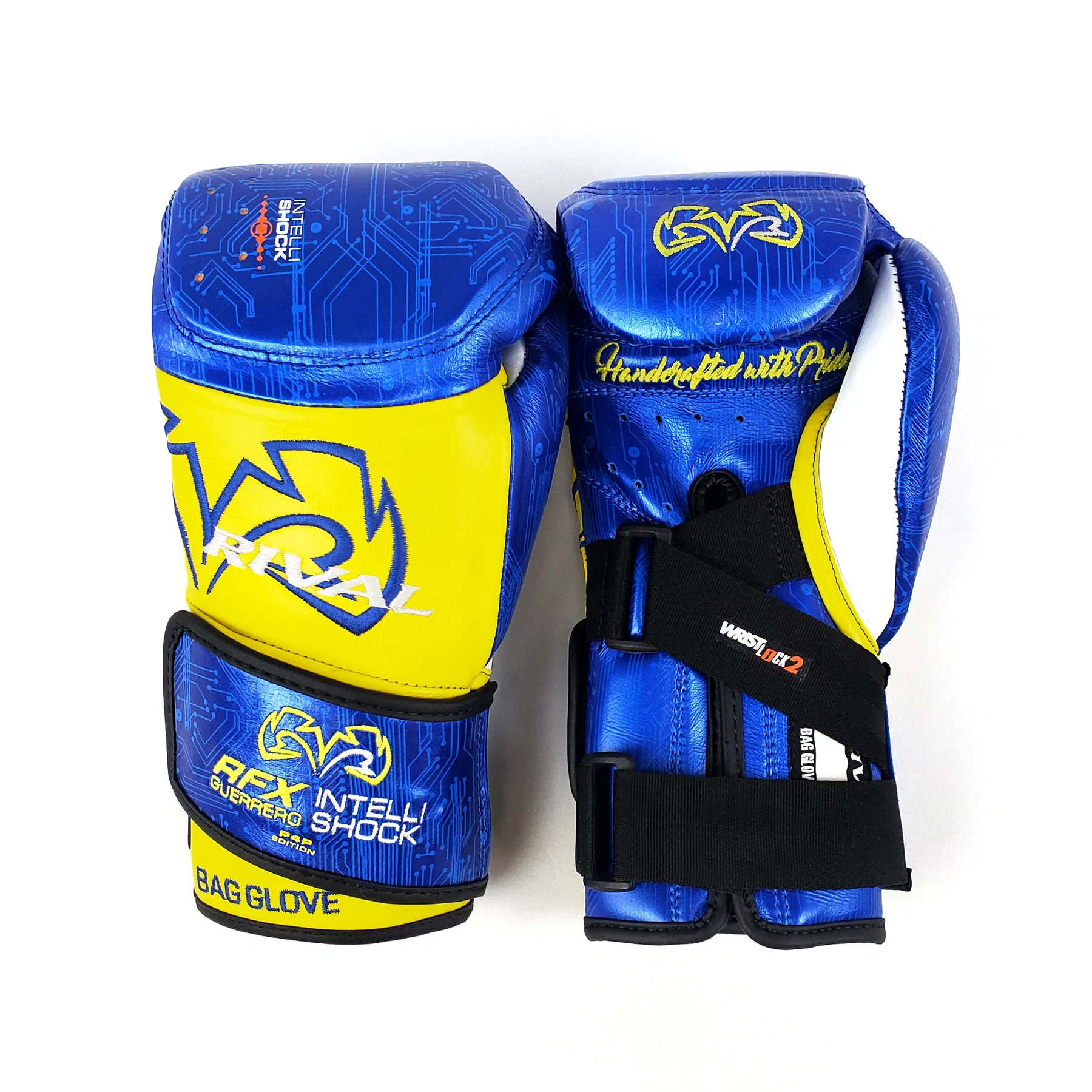 Снарядные перчатки Rival RFX-Guerrero Intelli-Shock Bag Gloves P4P Edition Blue Yellow купить