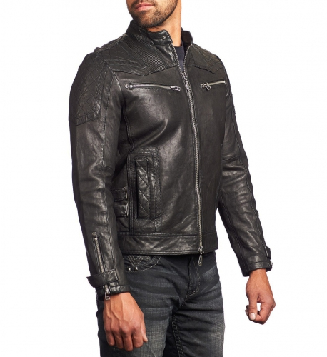 Кожаная куртка Affliction On Fire Leather Jacket купити