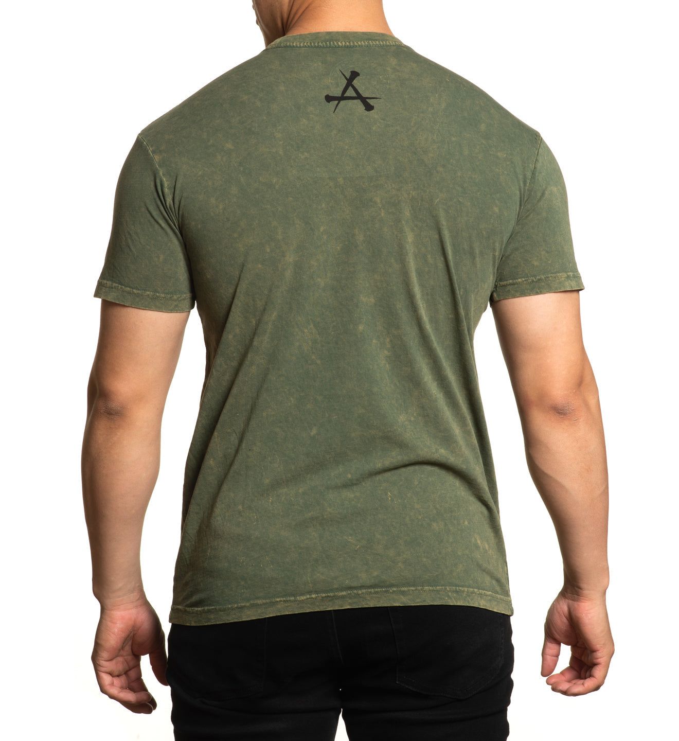 Affliction Scarecrow Military Green Lava Wash T-shirt buy