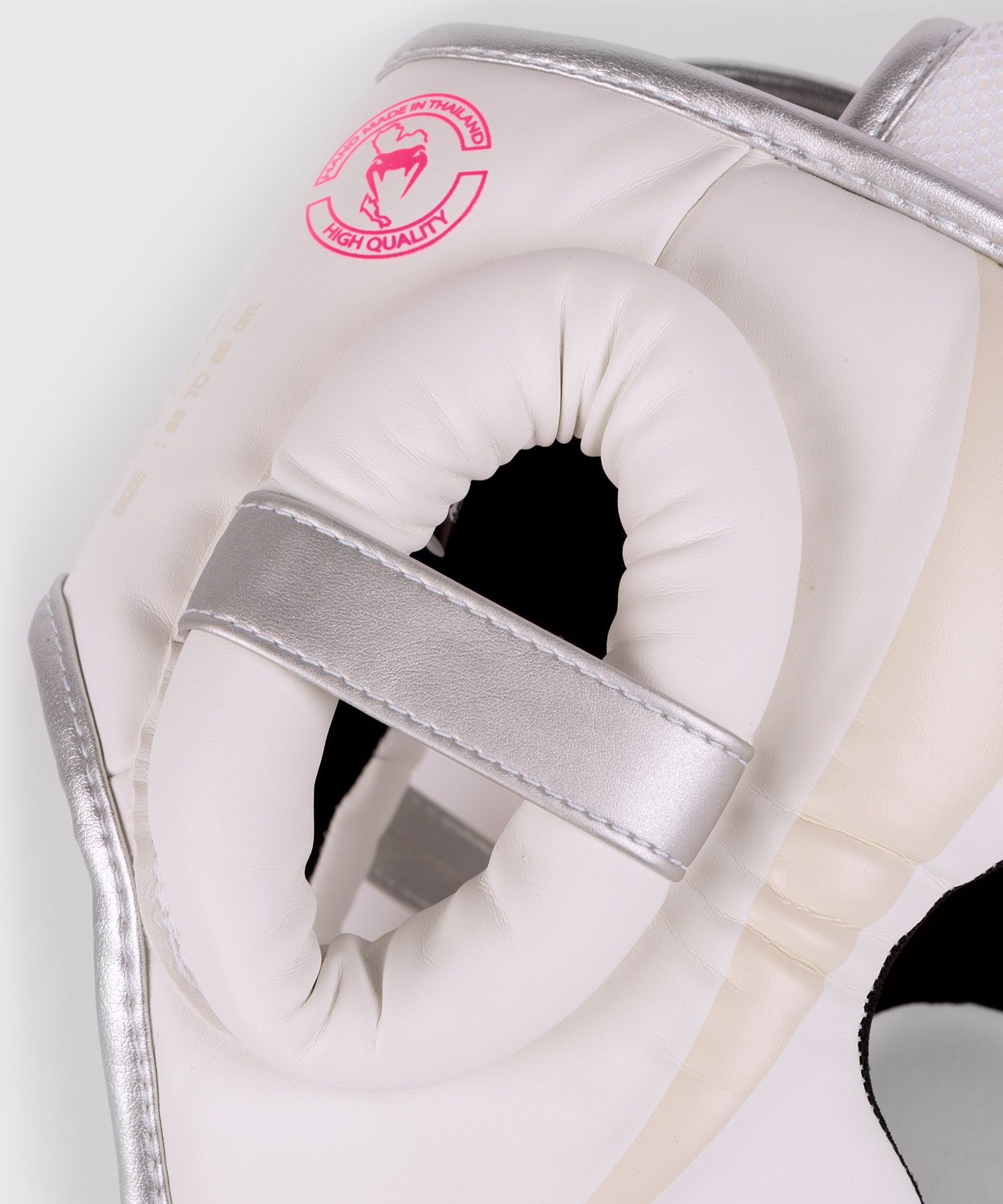 Шлем Venum Elite Headgear White Silver Pink фото