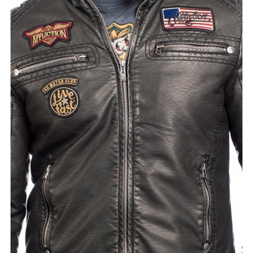 Affliction The Clash PU Leather Jacket photo