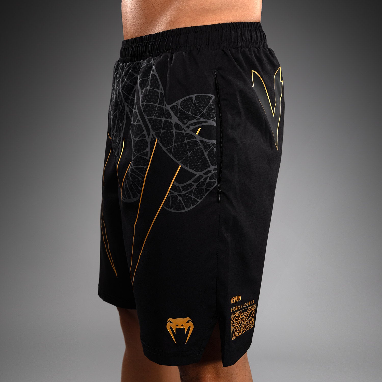 Training Shorts Black Silver Gold photo