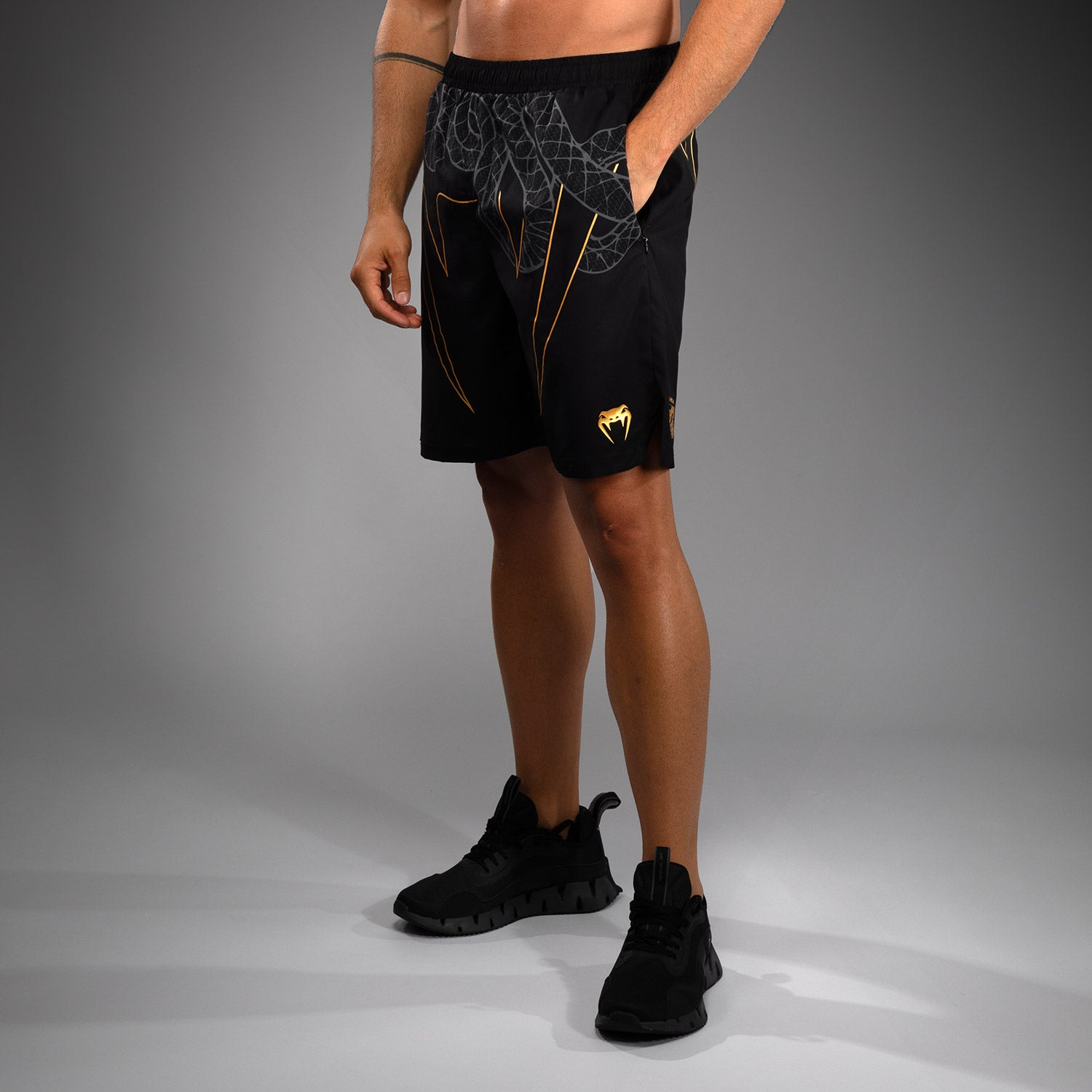 Training Shorts Black Silver Gold buy