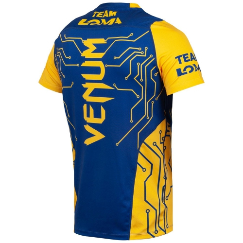 Футболка Venum Loma Fight Dry Tech T-shirt Blue Yellow фото