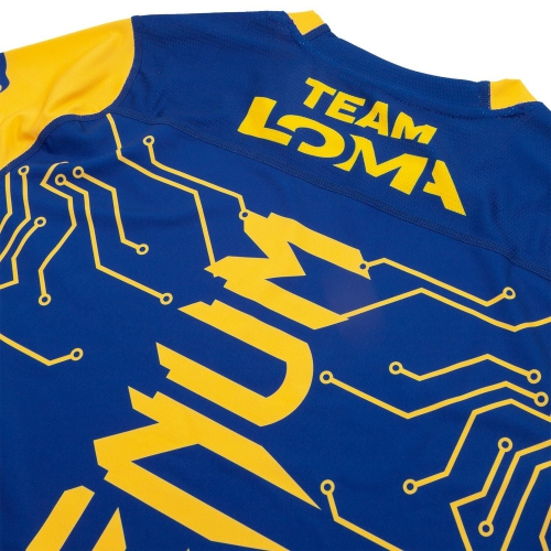 Футболка Venum Loma Fight Dry Tech T-shirt Blue Yellow розмір