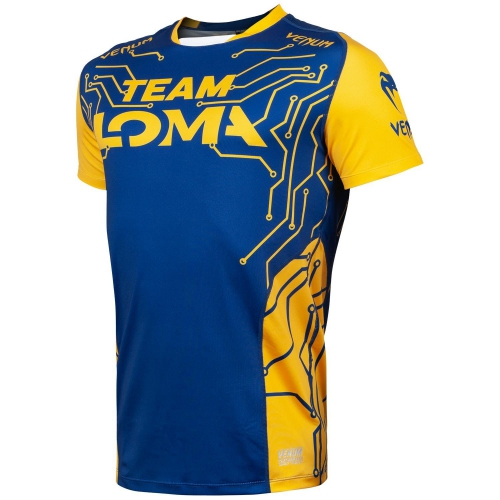 Футболка Venum Loma Fight Dry Tech T-shirt Blue Yellow купити