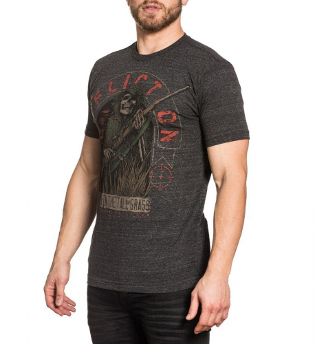 Футболка Affliction Tall Grass Black фото